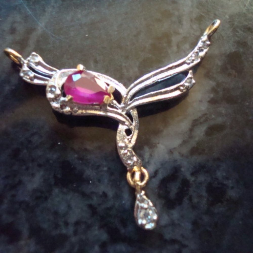 NIP RUBY PENDANT/EARRINGS SET - Picture 5 of 5
